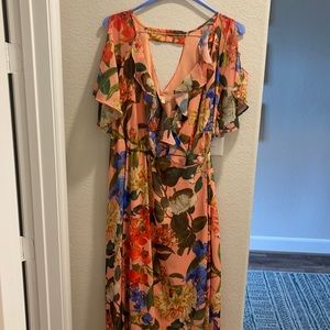 Floral High Low Wrap Dress